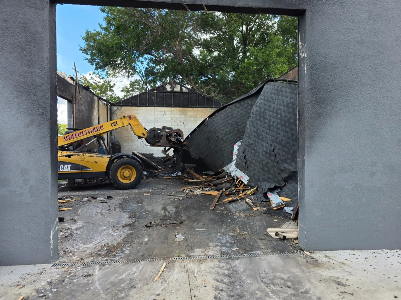 Fire-Damaged Detached Garage Demo